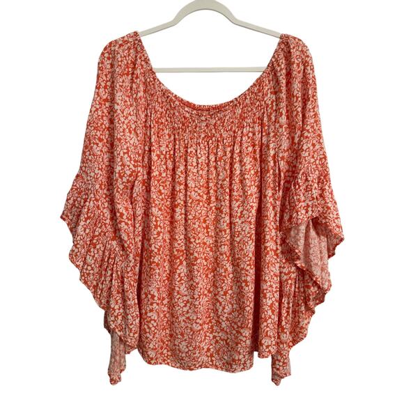 Unique Spectrum Women’s Boho Floral Fairy Asymmetric 3/4 Sleeve Blouse Size 2X - Picture 2 of 11